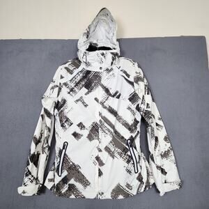 Columbia Bugaboo Interchange 3-in-1 Jacket Womens Large White Hooded Ski Snow